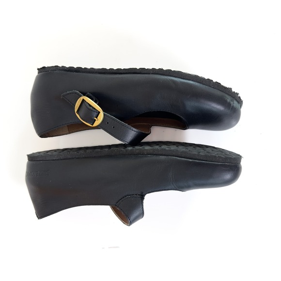Early 00's Birkenstock Black Leather Mary Jane Flats - size 7-7.5 - Picture 4 of 7